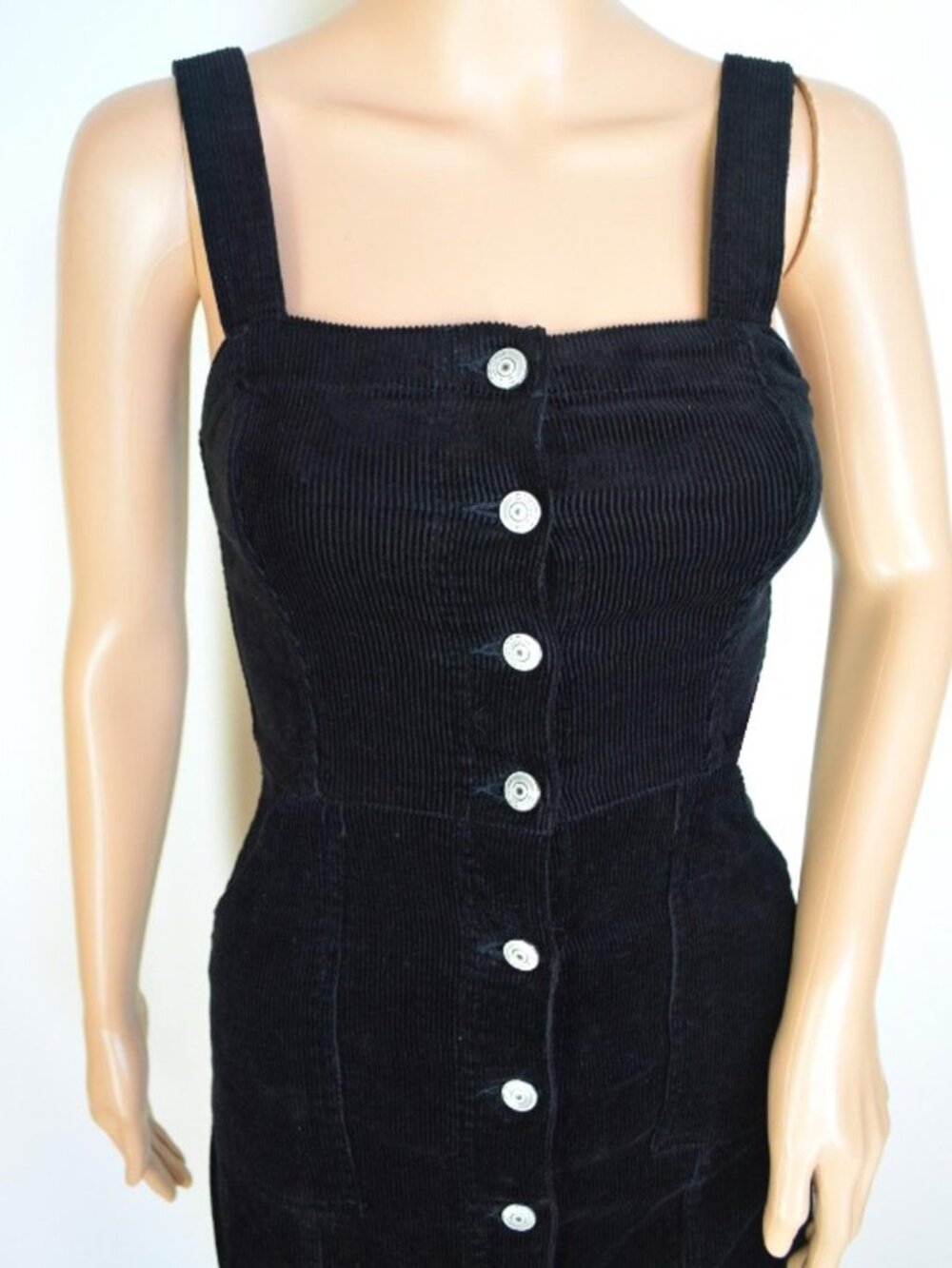 Divided Black Corduroy Button